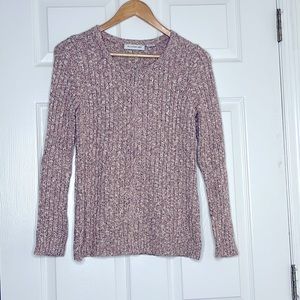 Liz Claiborne pink/white/brown women’s sweater